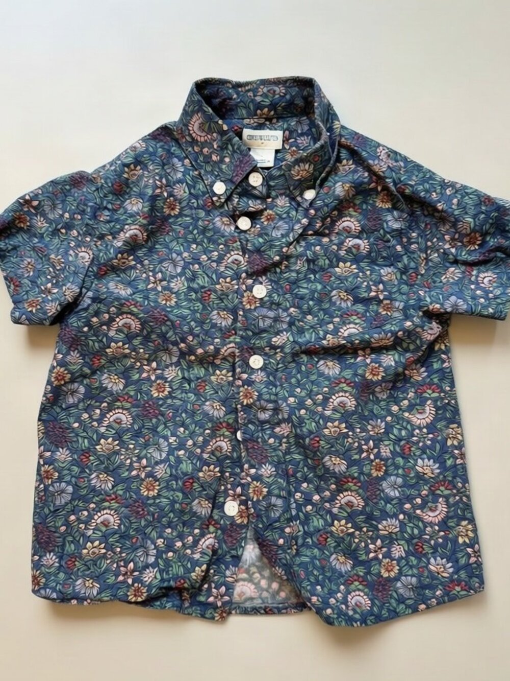 J.Crew Crewcuts Boys Navy Floral Button-Down Shirt